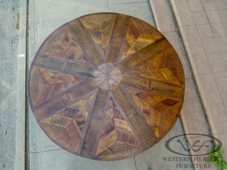 8 Leaf Expanding Round Table Top View - Dahm