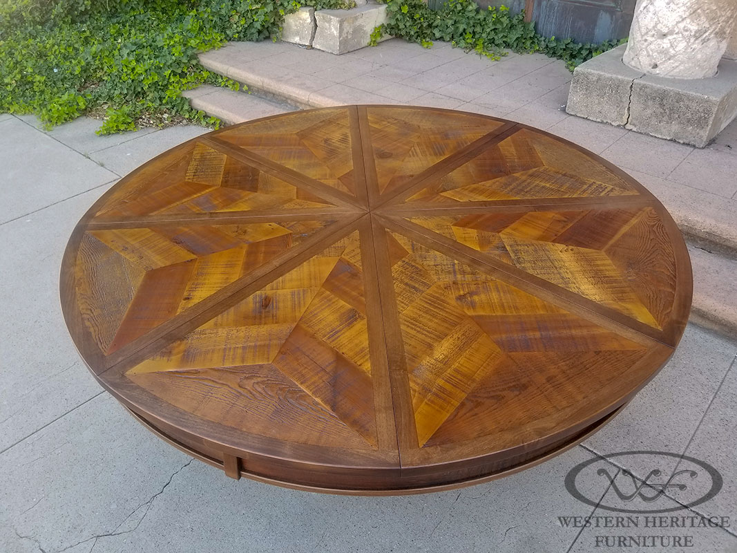 8 Leaf Expanding Round Table Side View - Dahm