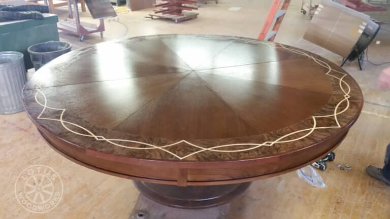 8 Leaf Expanding Round Table Top View - Coastal