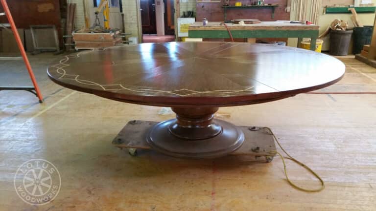 8 Leaf Expanding Round Table Side View - Coastal