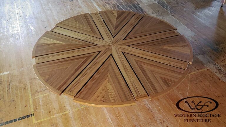 8 Leaf Expanding Round Table Extended Top View - Carina