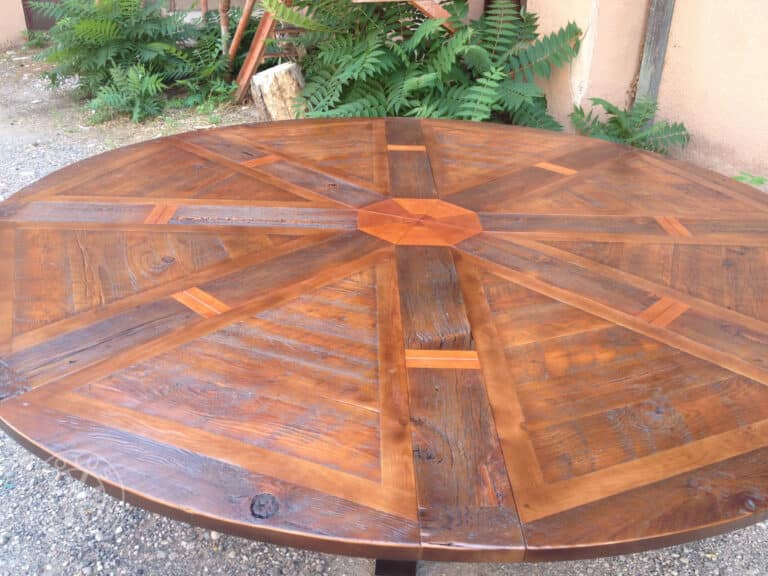 8 Leaf Expanding Round Table Extended Side View - Dooley