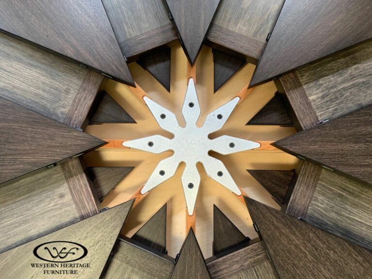 8 Leaf Expanding Round Table Expanded, Internal View - The Hazen Table