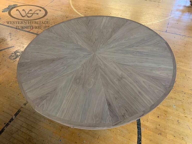 8 Leaf Expanding Round Table Top View - Plum Sheep