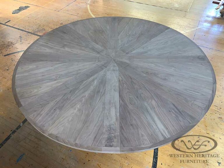 8 Leaf Expanding Round Table Expanded, Top View - Plum Sheep