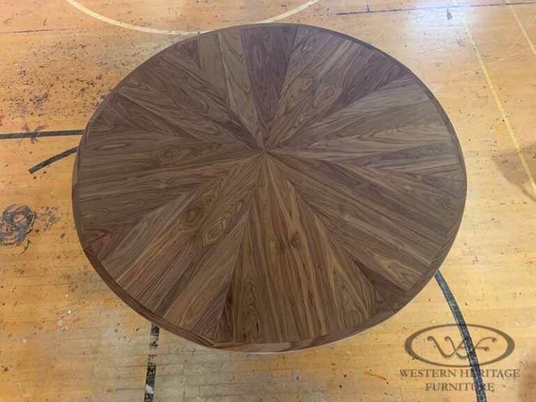8 Leaf Expanding Round Table Top View - Plum Sheep