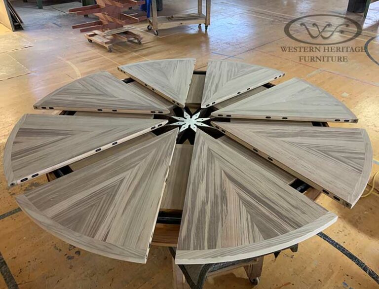 8 Leaf Expanding Round Table Extended Work In Progress - Norman