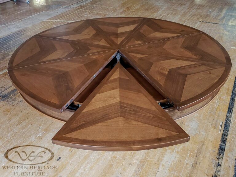 8 Leaf Expanding Round Table Side View - Newhouse