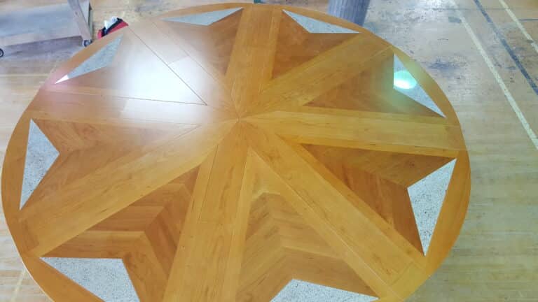 8 Leaf Expanding Round Table w/ Marble Top View - Angelo
