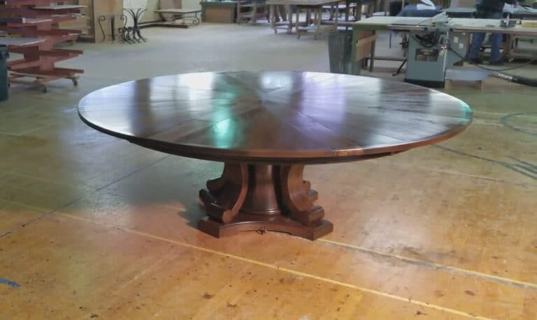 8 Leaf Expanding Round Table Side View - Klepach