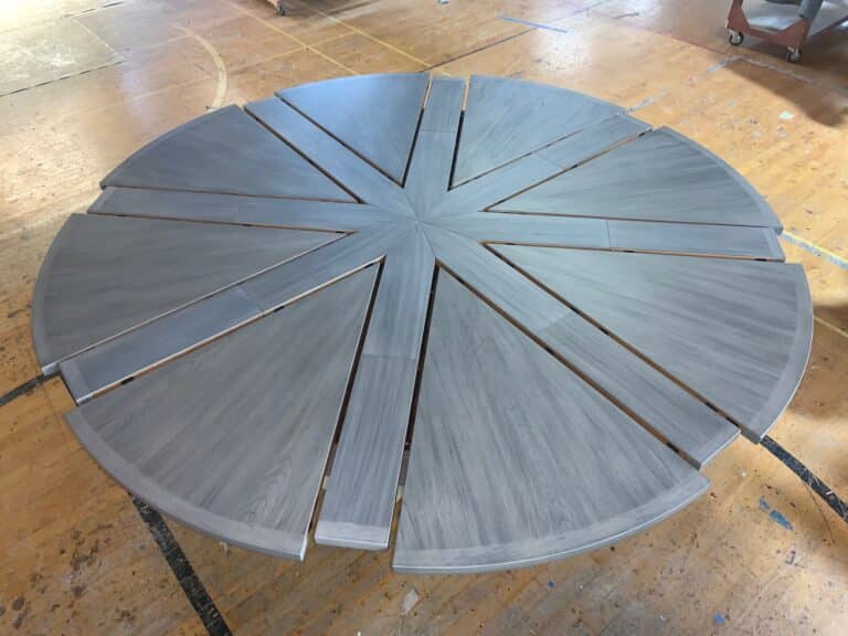 8 Leaf Expanding Round Table Extended Top View - Burke