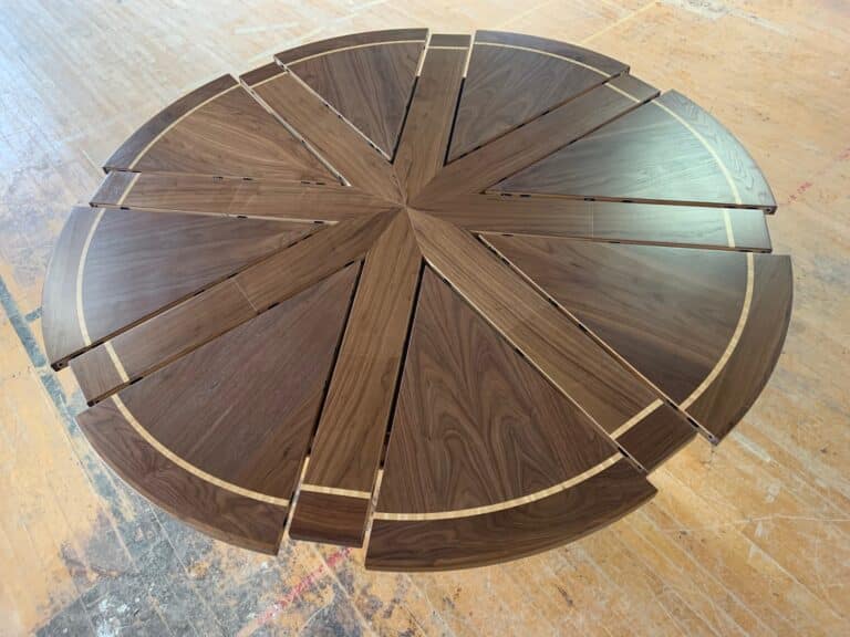 8 Leaf Expanding Round Table Extended Top View - Casden