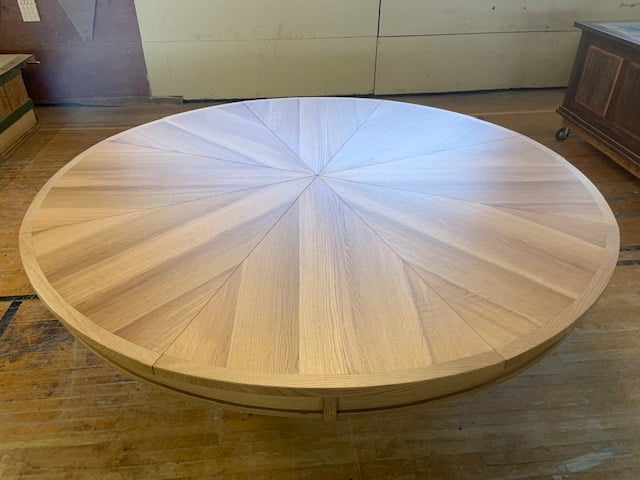 8 Leaf Expanding Round Table Side View - King Baby