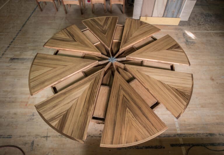 8 Leaf Expanding Round Table Expanding, Side View - McHugh
