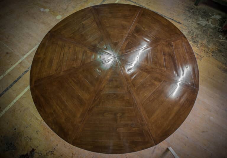 8 Leaf Expanding Round Table Top View - Coca Bean