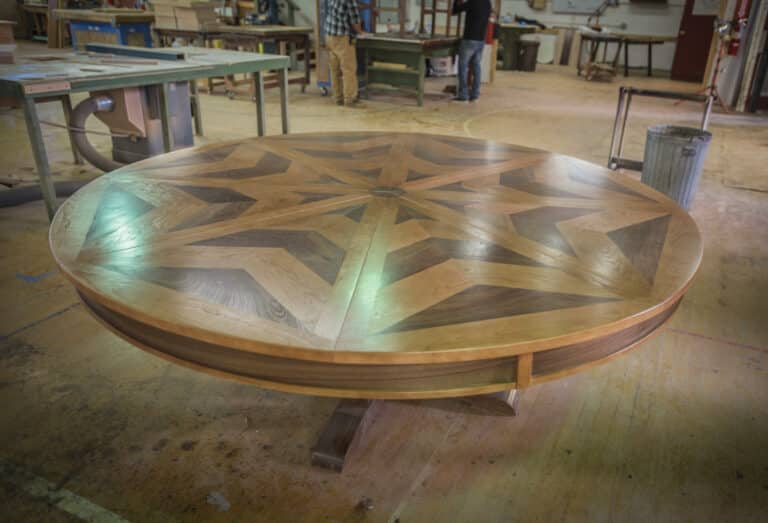 8 Leaf Expanding Round Table Side View - Skoro